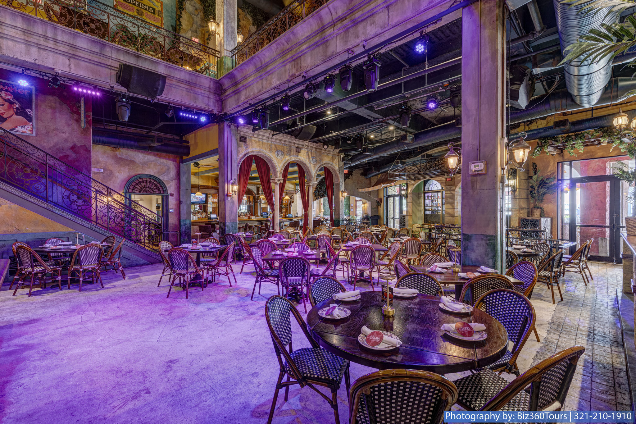 An interior photography of Cuba Libre Restaurant and Rum Bar in Orlando, Florida on International Drive. Photography by: Biz360Tours