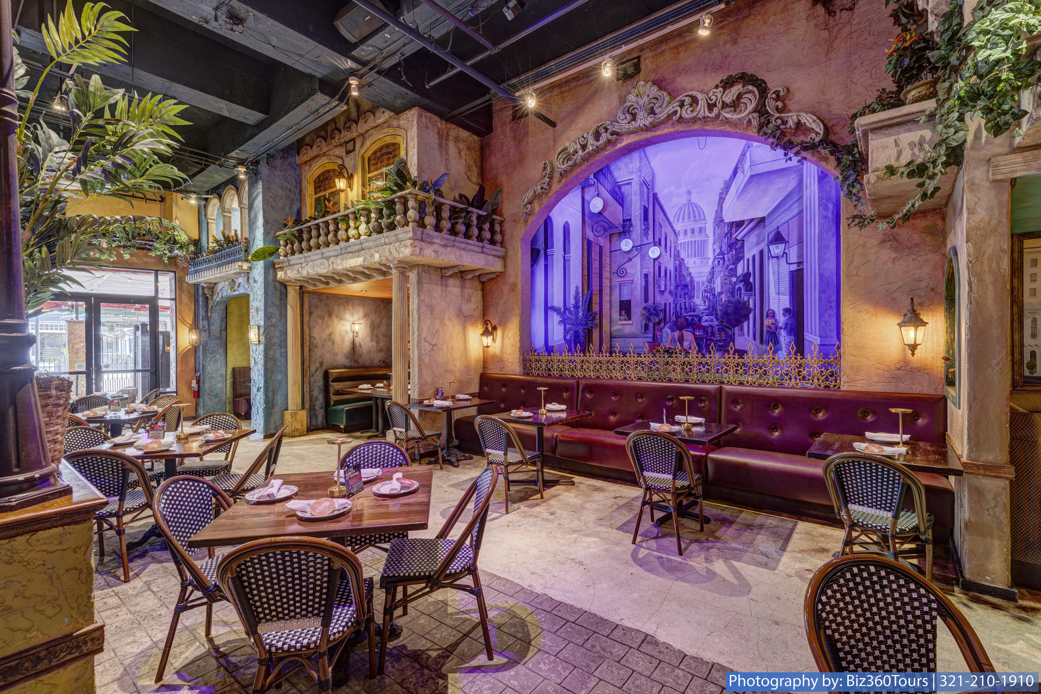 An interior photography of Cuba Libre Restaurant and Rum Bar in Orlando, Florida on International Drive. Photography by: Biz360Tours