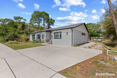 A photo of the Frank House, a 3D printed home in Melbourne, Florida