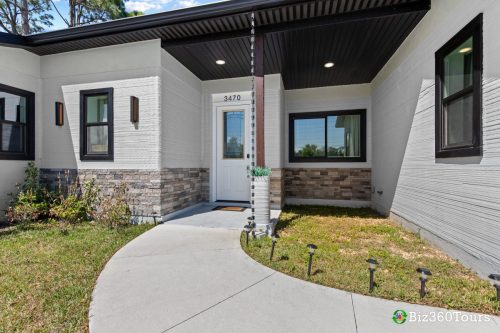 A photo of the Frank House, a 3D printed home in Melbourne, Florida